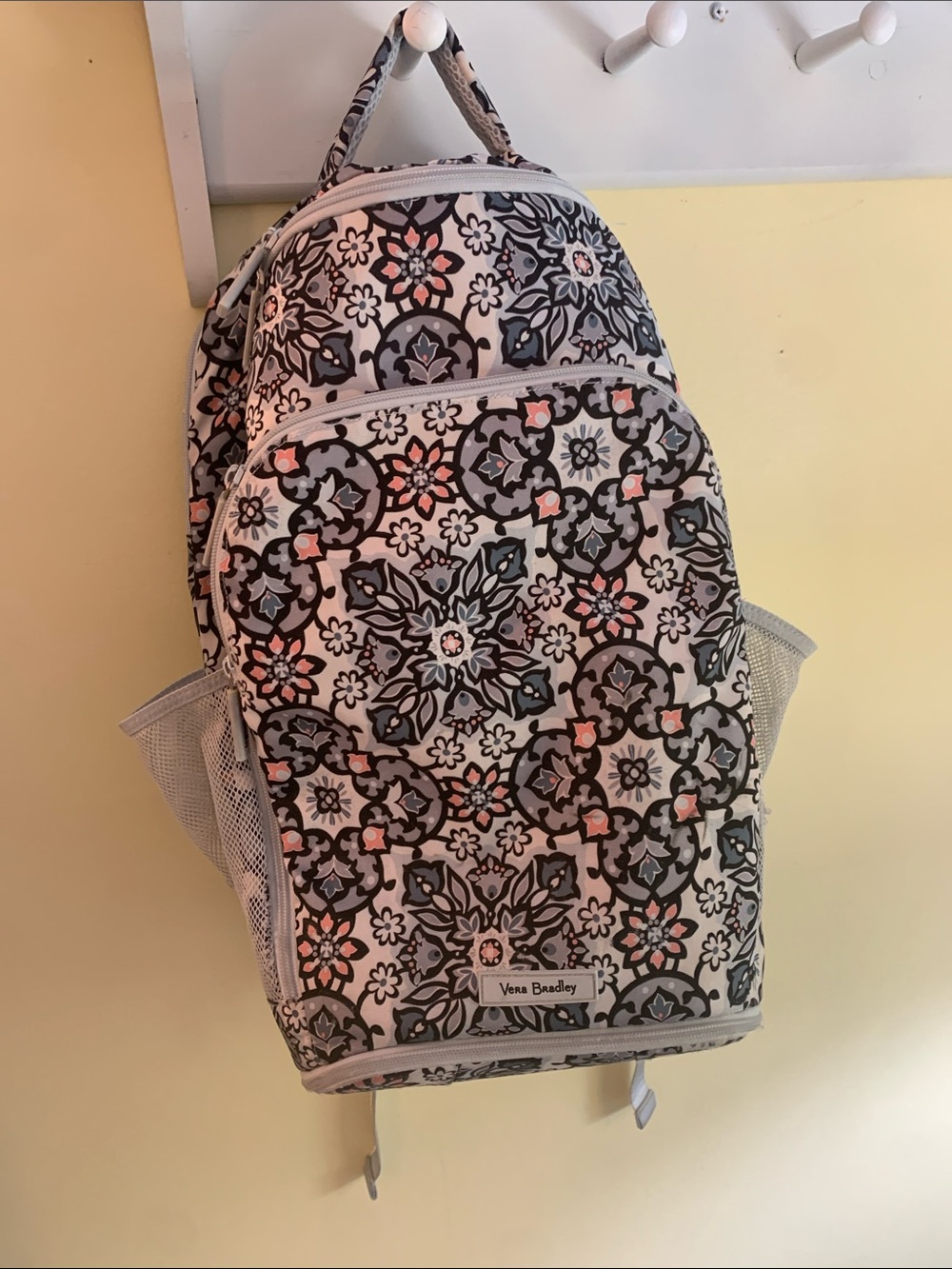 Vera Bradley Kids Floral Medallion Backpack in Gray, Pink, Cream